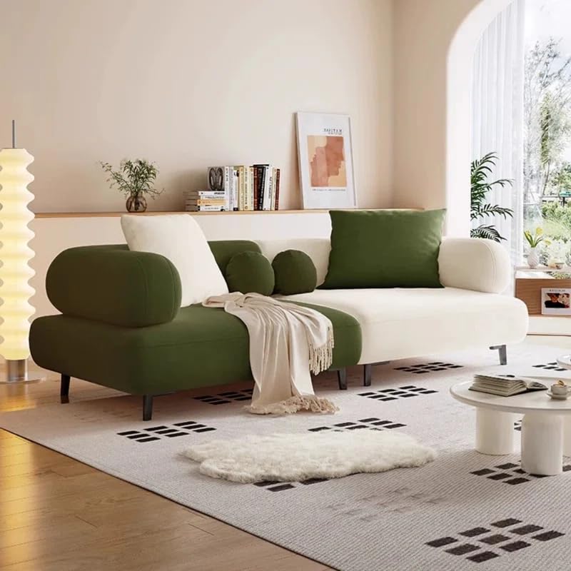 Image of LEGACY OF COMFORT Style Creative 3-Seater Sofa - Modern Elegance for Your Living Room (Dark Green /White)