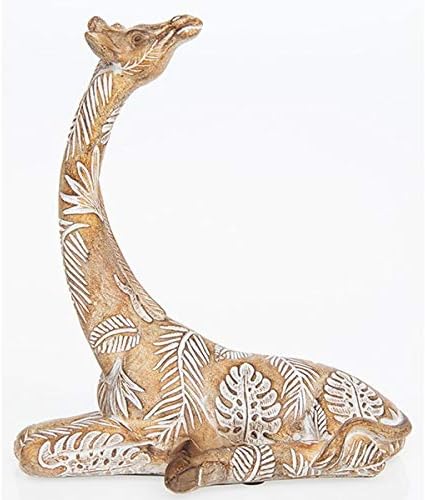 Joe Davies Stunning Giraffe Sculpture With Carved Effect Botanical Pattern - Safari Inspired Ornament For The Home