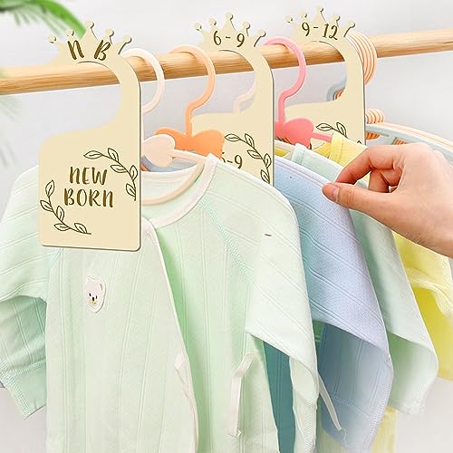 Baby Clothes Dividers, 8pcs Baby Wardrobe Dividers with Hello World Baby Sign Wood Baby Closet Dividers from Newborn to 24 Month Baby Closet Organizers Baby Shower New Parents Gift - Image 2