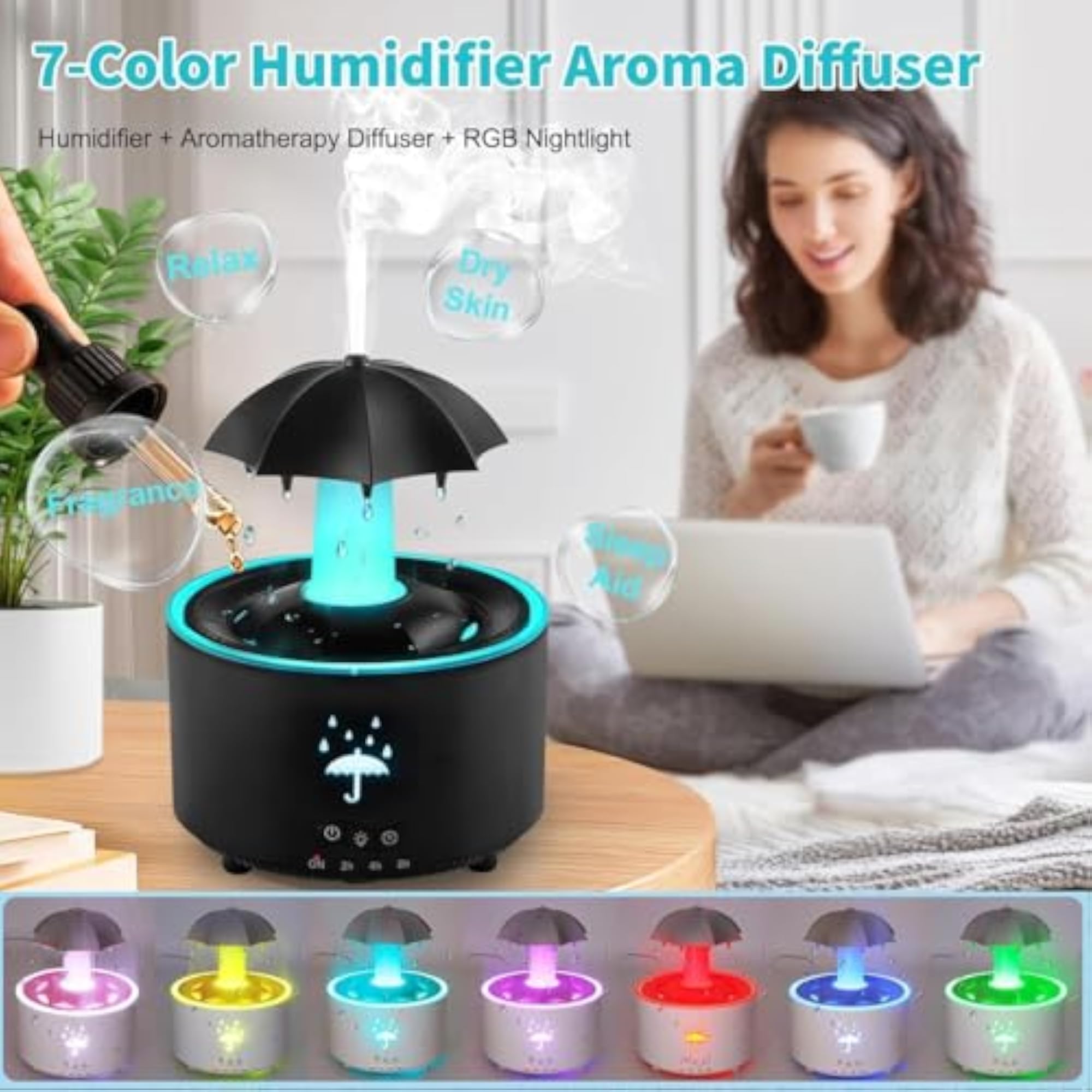 Humidifiers for Bedroom with Remote & Timer