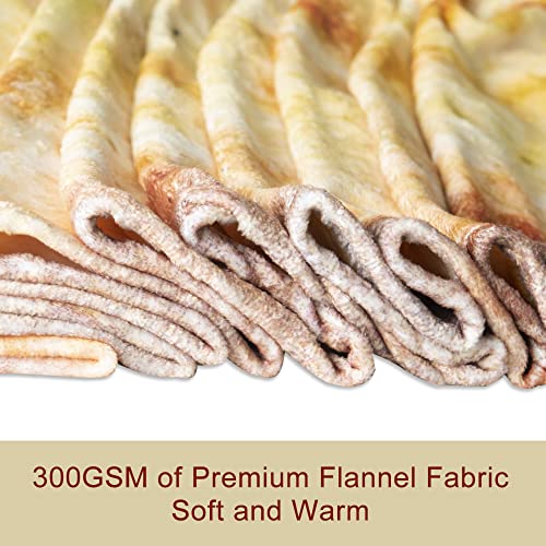 Qiyi Pizza Blanket 2.0 Double Sided For Adult And Kids, Giant Funny Realistic Food Throw Blanket, Novelty Round Taco Blanket, Warm Soft Tortilla Blanket - 60" In Diameter, Yellow Cheese Pizza #TOP7