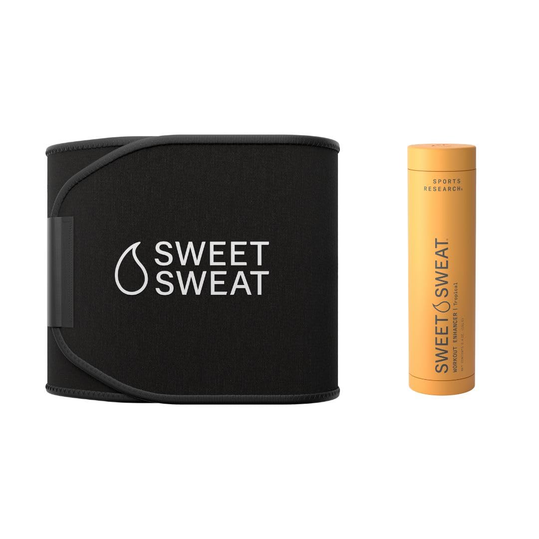 Sports Research Sweet Sweat Tropical Gel Stick (6.4oz) and Xtra Coverage Waist Trimmer (Large) Bundle