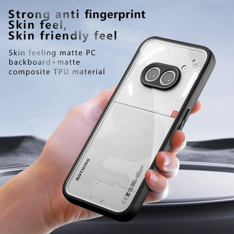 Image of REALCASE Clear Armor Case for Nothing Phone 2A / 2A Plus | Hard PC Back & Soft TPU Bumper Shockproof Protective Slim Fit Thin Cover for 5G (Black+Clear)
