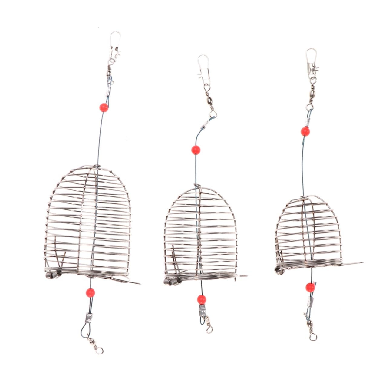 UKCOCO 5Pcs Stainless Steel Fishing Bait Cage Durable Feeder Holder for Catching Shrimp Crawfish Crab Minnows Assorted for Versatile Fishing Needs