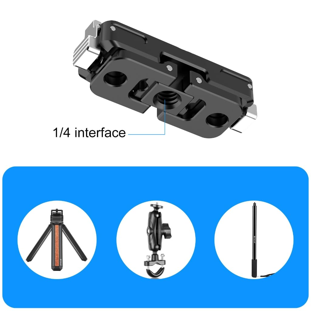 Adattatore magnetico per treppiedi a vite da 1/4", installazione rapida e stoccaggio compatto