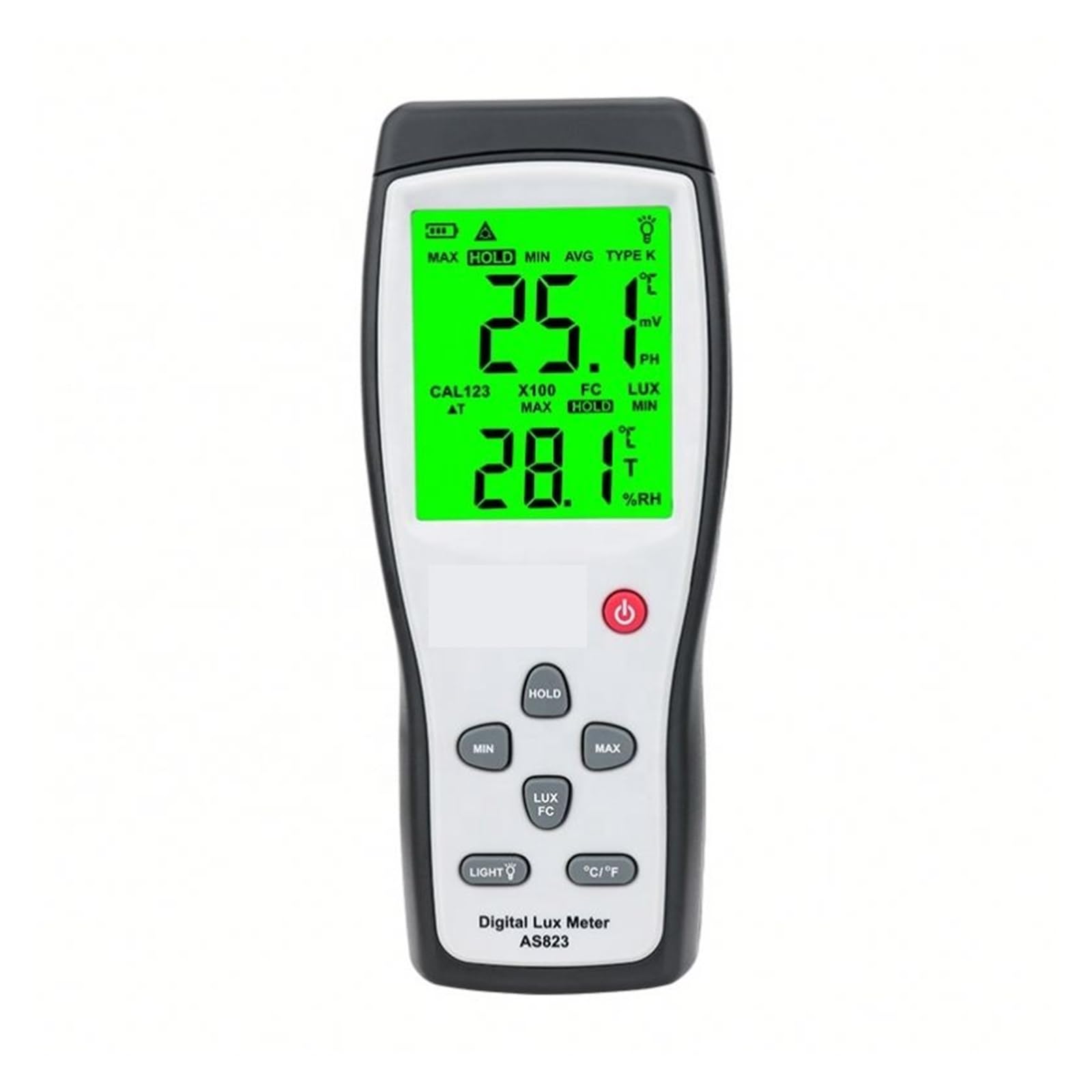 Spectrometers, AS823 Digital Lux Meter High Precision Smart Sensor Split Type Illuminometer Luminance Photometer 1~200.000lux 3%