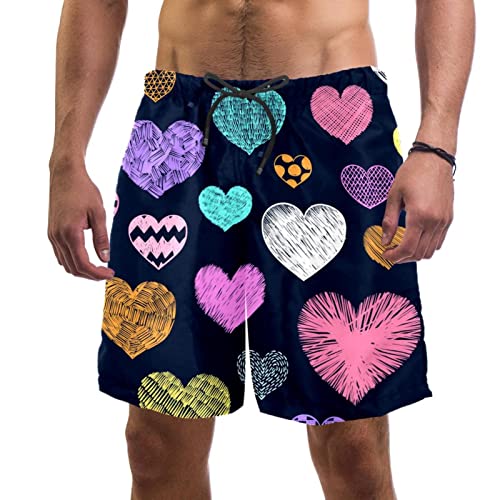 Maillots de bain pour hommes JDEZ : short de plage imprimé gribouillis