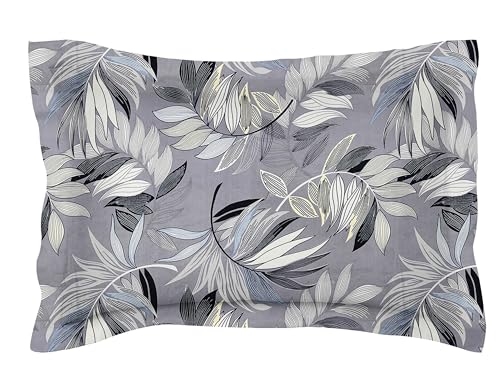 Image of HOMEKART (110 TC & 110 GSM 100% Cotton Feel Bedsheet for Single Bed with One King Size Pillow Covers Soft /Breathable Wrinkel Free -60x90 Inches - (Gr)