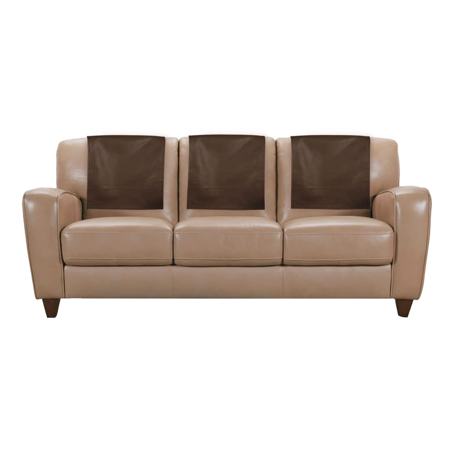 LL LEATHER LOVERS Leather Recliner Chair Headrest Cover - Sofa, Love Seat, Furniture Protector, Slipcover Theater Seat Cover/SlipCover for Home & Office, 18x26 Inches - Brown (03) Pack of 1