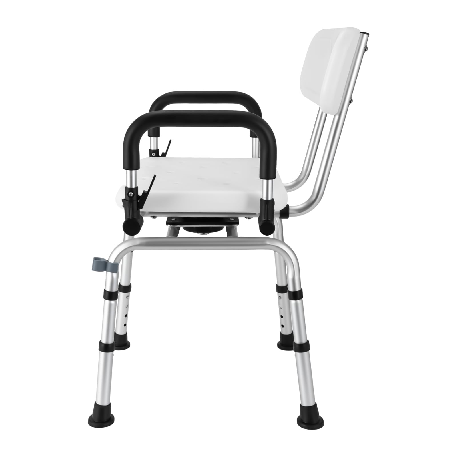Silla de ducha giratoria 360° para personas mayores con reposabrazos y respaldo, altura ajustable y antideslizante, taburete de ducha para personas mayores, embarazadas, discapacitados, capacidad de
