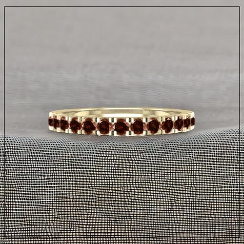 Dazzlingrock Collection Round Gemstone or Diamond Womens Half Eternity Style Wedding Stackable Band, Available in 10K/14K/18K Solid Gold & 925 Sterling Silver2