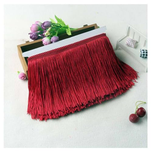 Qiantull Cinta de flecos de 2 metros, borla de seda, flecos, borla, borla, flecos, para danza, decoración, accesorios de costura, para manualidades, disfraces, decoración, 14# 2 m x 10 cm