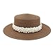 Produktbild 2020 Weiblicher Hut Frauen Reise Sonnenhut Flat Top Hat im Freien Spielraum Stroh Urlaub beiläufige Art und Weise weiche Beleuchtung Dekoration Perlen Weben Gürtel Aristokratische Hut Strand-Hut