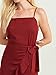 ALTAR'D STATE Women's Britta Marjorie Sleeveless Satin Dress, Square Open Neck, Fitted top with Relaxed Skirt Casual Dress, Pomegranate, Small