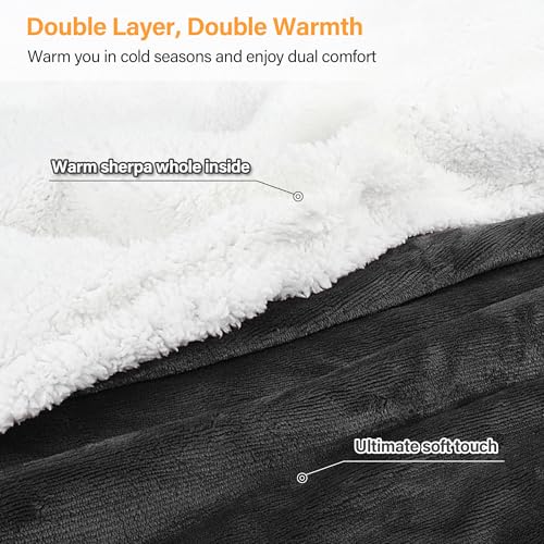 Image of Catalonia Sherpa Wearable Blanket with Sleeves and Pocket for Adults