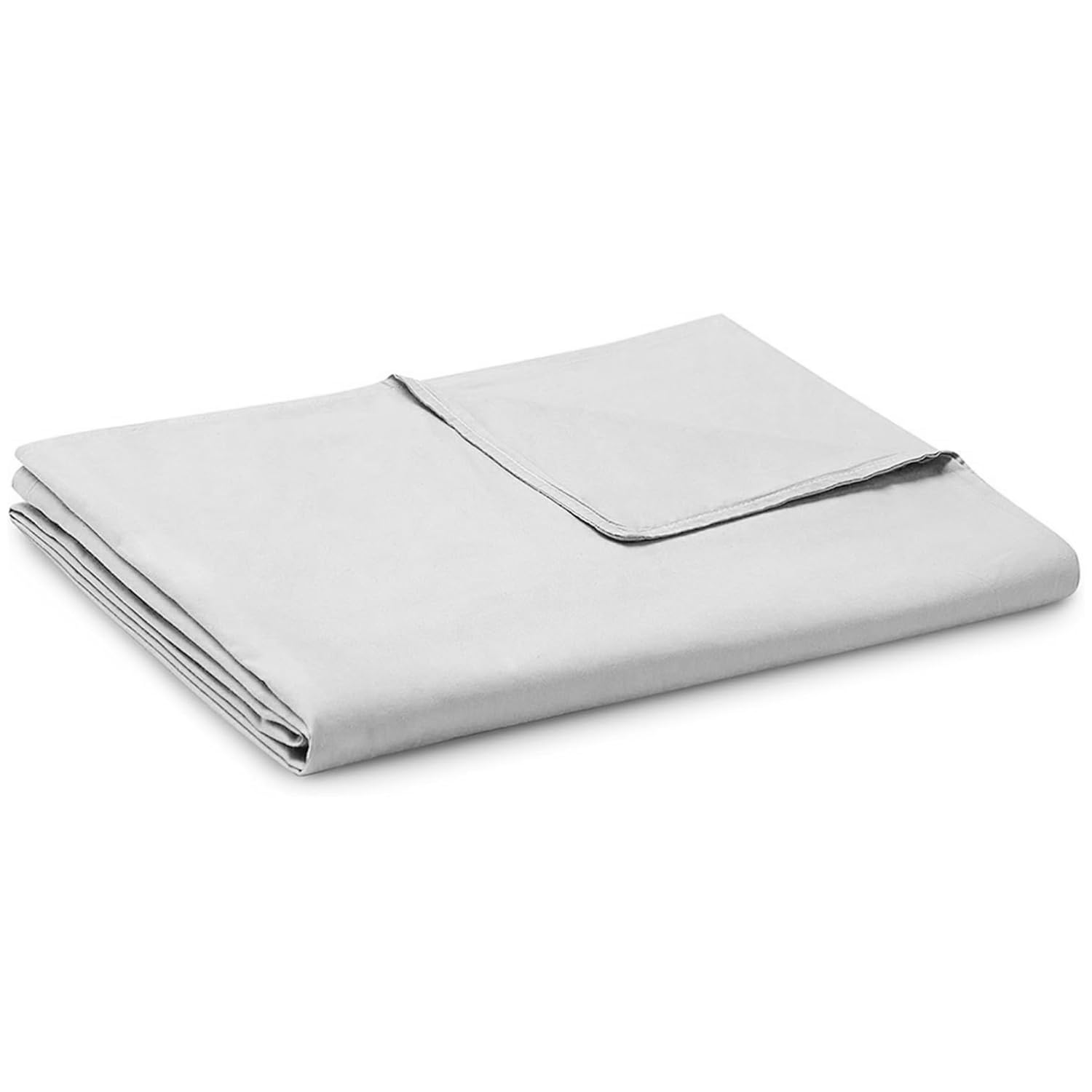 YnM Exclusive Cotton Duvet Cover for Weighted Blankets with 16 Strings (Light Grey, 88"x104")
