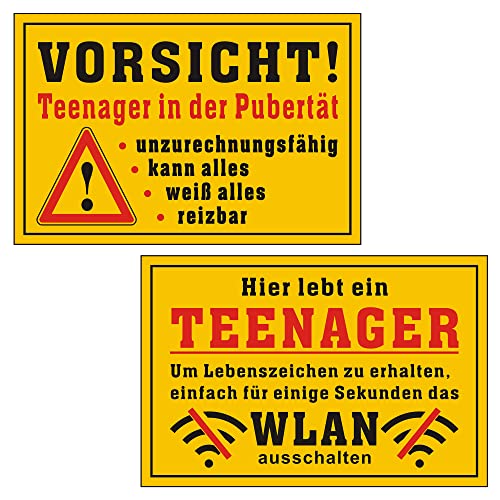 Goodvia Schild für Teenager 30x20cm Vorsicht Teenager Lustige Geschenke...