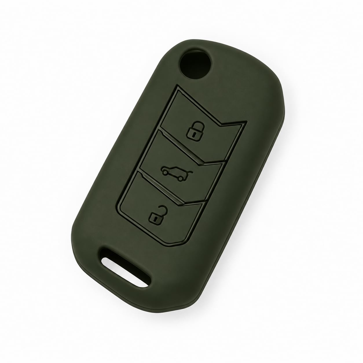 JVCV® Soft TPU Key Cover Compatible with Mahindra XUV 700 Thar Bolero Scorpio Scorpio N XUV 300 TUV 300 XUV 400 EV 3 Button flip Key | Scratch-Resistant Protective Case (Matte Green)-image-7