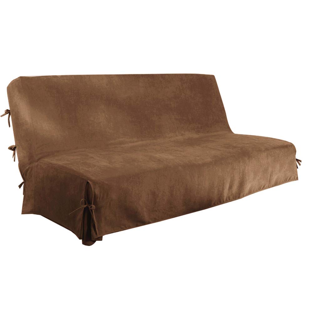 Antonouse Housse clic clac Matelassée 140x200 cm,Housse de canapé sans accoudoir Housse de canapé Convertible (Chocolat)