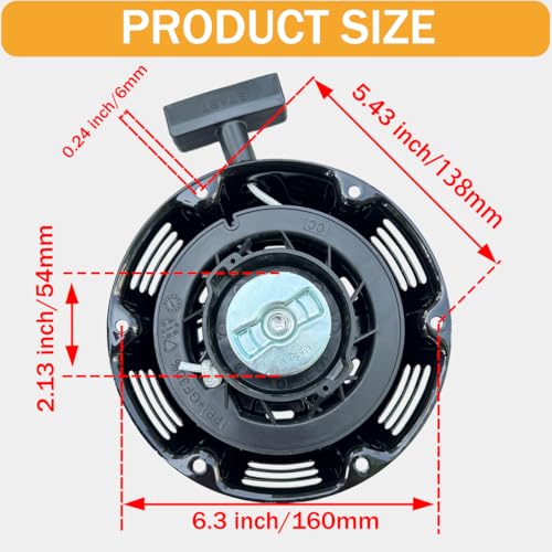 Pull Start Assembly para Kohler SH265 SH270 SH255 5.5hp 6.5hp 7hp 196cc Motor Lavadora de presión Divisor de troncos Tiller Recoil Starter Pull Cord Reemplazo 18 165 05-S miniatura 2