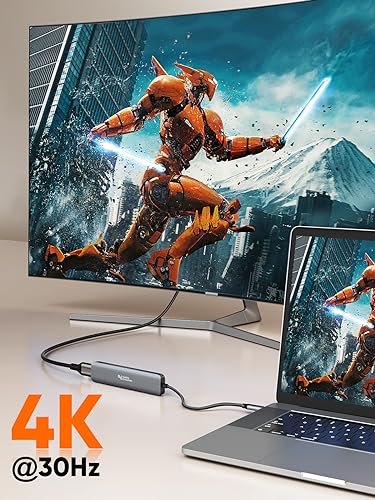 Image of CableCreation 7-in-1 USB Type C Hub,Multiport USB-C Adapter Dongle Docking Station,4K@30HZ HDMI,USB A 3.0 Port,2,2.0 Ports,100W Power Delievery and SD /TF Cards Reader Adapter(Lite Series)