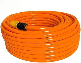 Mangueira De Jardim Siliconada Kit Completo Reforçada 50 30 25 20 15 10 7 1 Metros Laranja Resistente Anti Torção(30 Metros)