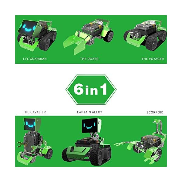Robobloq Qoopers 6 in 1 Programming Robot Building Kit with Remote Control, LED Martrix, Ultrasonic Sensor etc. for Scratch Arduino Python Learning, Coding Toy for Kids - Image 5