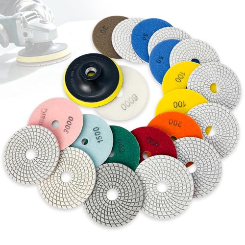 5 Inch Diamond Polishing Pads Tile Stone Diamond Sanding Pads Kit...