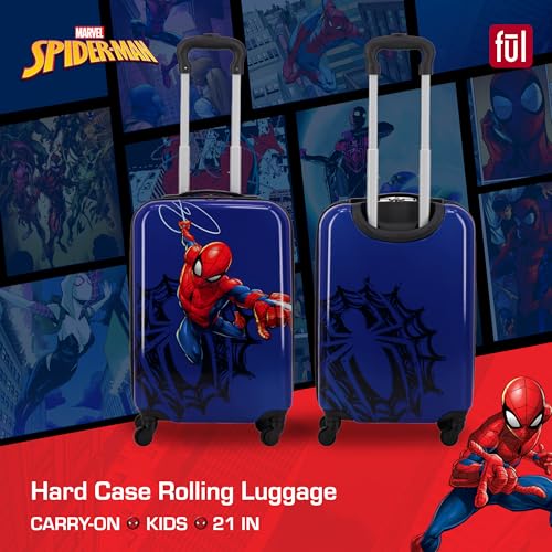 Ful FMBL0022-634 Marvel Spider-Man 21 Inch Kids Carry On Luggage, Hardshell Rolling Suitcase With Spinner Wheels thumb #1