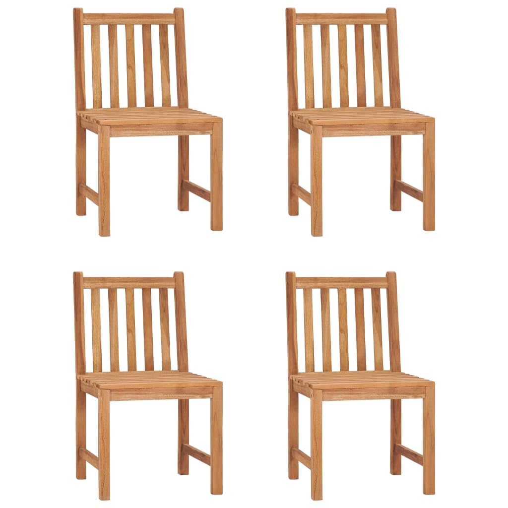 Set da 5 pezzi per la cena da giardino 120 x 70 cm in teak massiccio, mobili da giardino in teak con piano spesso e gambe massicce, sedie dallo stile elegante,