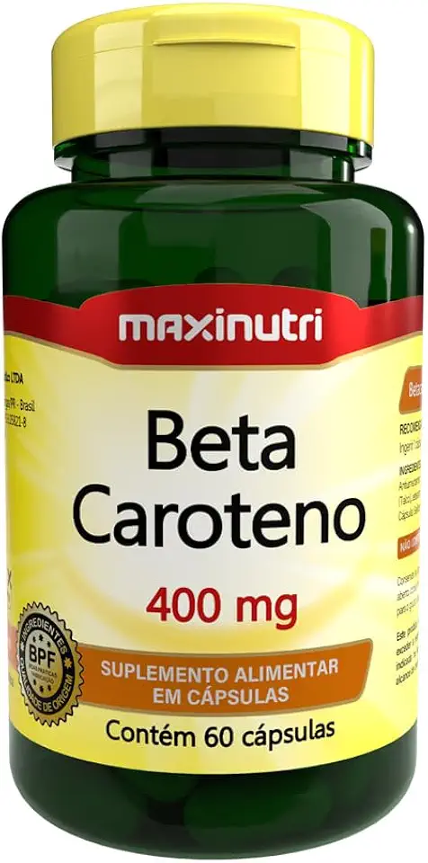 Beta Caroteno 400mg - 60 Cáps, Maxinutri