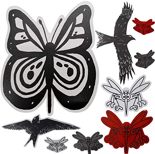 10x Fensteraufkleber Vogelschutz - UV-Reflektierend Für Fliegengitter | Schmetterlingsdesign