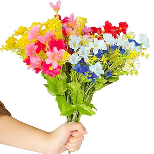 duoyif Flores Margaritas Artificiales 6 Piezas De 6 Colores Ramo De Margaritas De Seda Flores Plástico Margarita Falsa para Balcón Jardín Hogar Oficina Ventana Decoración Tumbas (Colorido a1)