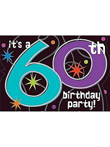 The Party Continues 60th Birthday Invitations, 8ct