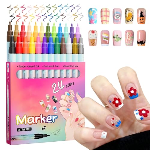 Stylos de Vernis à Ongles Gel 0,5mm Outil de Manucure Débutants et Salon à Domicile