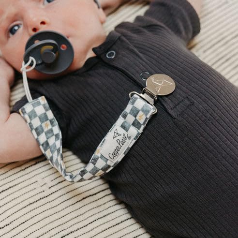Image of Copper Pearl 3-Pack Pacifier Holders: Premium Knit Binky Clips for Baby Girls and Boys - Stylish Stainless Steel Design for Secure No-Drop Attachment - Disney Pixar Cars