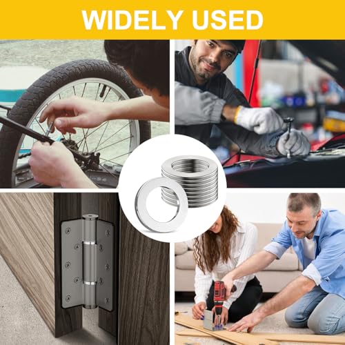 Fitschenringe Φ12 * 18 * 2,0mm Zimmertüren Spezial Tür Unterlegscheiben Edelstahl Türscharnier Montageringe Ohne Abriebspuren für Standard Zimmertüren 20Stk (M12)