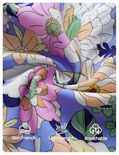 Image of ZESICA Women's 2026 Summer Spring Floral Boho Maxi Dresses Casual Short Sleeve V Neck A Line Flowy Beach Vacation Dress
