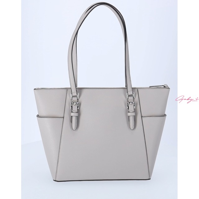 Amazon.com: Michael Kors Charlotte Large Top Zip Tote (Pearl