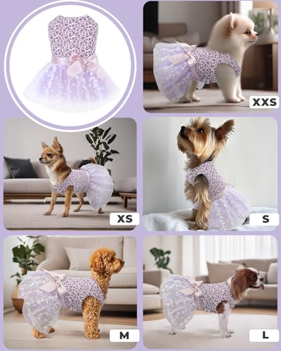 Image of CuteBone Dog Birthday Dress Girl Puppy Skirt Tutu Cat Wedding Outfit Pet Party Clothes for Small Dogs Costume DD14M