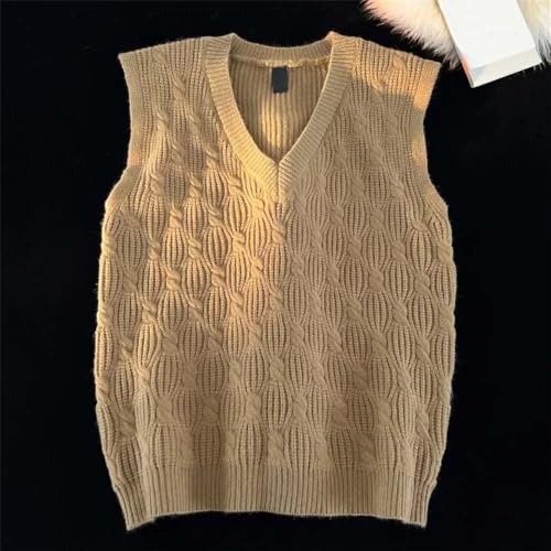 Men's Sleeveless Cable Knit Sweater Vest Soft Textured Pullover V Neck Classic Casual Warm Knitted Top4