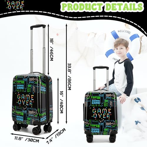 Suitcase for Kids 16inch Car Luggage Set for Boys Travel Suitcase Hard Shell Luggage Sets with Spinner Wheels Carry on Luggage Airline Approved2