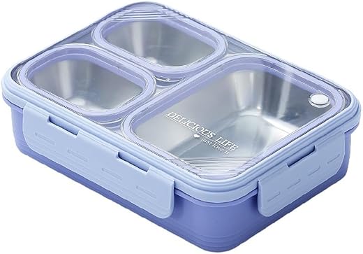 MEDALLIX Stainless Steel Lunch Box | 3-Compartment Leakproof &amp; BPA-Free Bento Box | Insulated with Detachable Inner Contai...