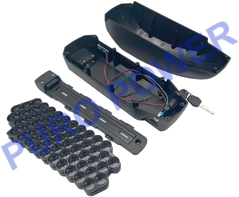 Fuel Tank Style eBike Battery Case Fits 56PCS 21700 Cells 52V Battery Box 14S4P Nickel Strip 14S 35A BMS for DIY Fuel Tank Style E-Bike E-Scooter E-Motorcycle Battery Pack (52V Case+Nickel Strip+BMS)