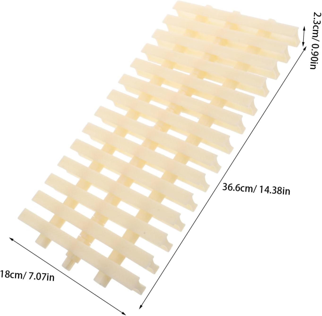 Kisangel Waterproof Interlocking Plastic Pool Grating Mat 35x18cm Non-Slip Mailbox Drainage Pad Protective Wet Area Floor Mat for Outdoor Patio Balcony