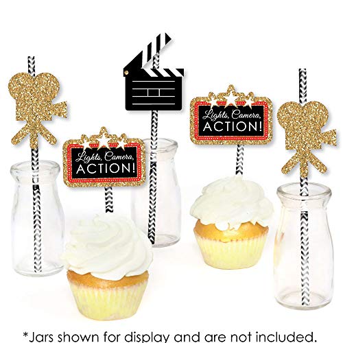 Big Dot of Happiness Red Carpet - Set de 24 Pitillos de Papel miniatura 4