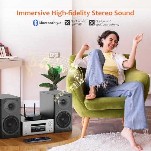 image for [Upgraded] 1Mii B06Pro Long Range Bluetooth Receiver, HiFi Wireless Au