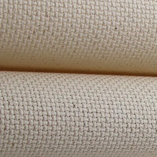 Image of KCS 19 inch x 28 inch(48cmx72cm) 14 Count Cotton Aida Cloth Cross Stitch Fabric (Oatmeal)