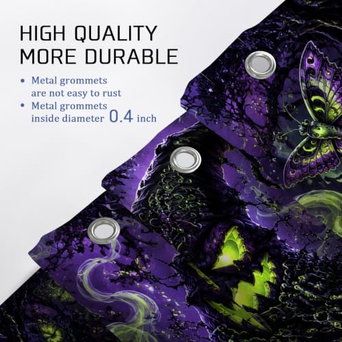 Ensemble de rideau de douche chaudron vert Halloween polyester imperméable - 6