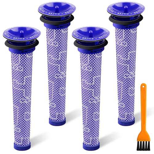Filter Replacement for Dyson V6 V7 V8 DC58 DC59 Animal Absolute Cordless Vacuum Cleaner Parts Washable Pre Filters or Dyson Vacuum, Compare to Part#965661-01, 4 Pack